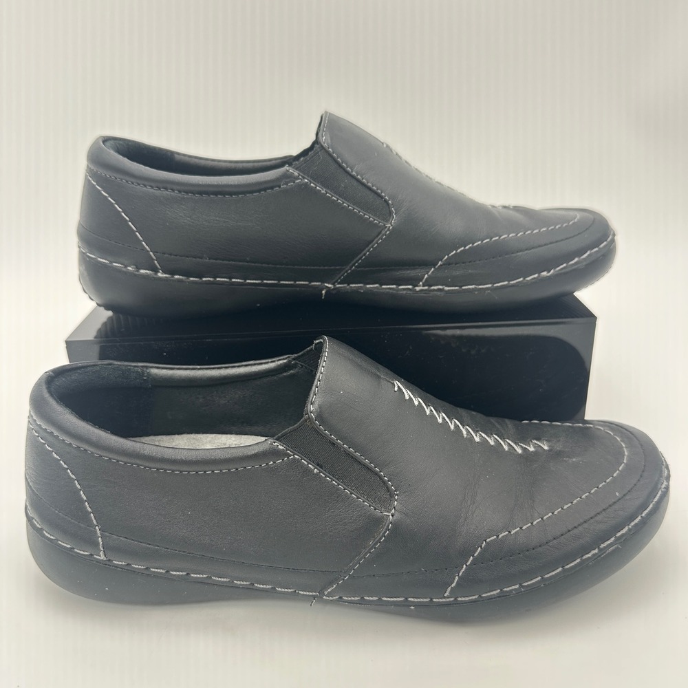 Vionic‎ Addison Loafers Womens Size 7 Black Leather Orthaheel Slip On Shoes